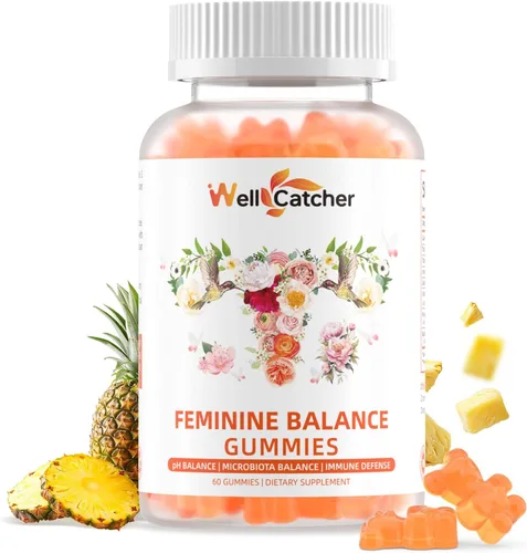 Gomitas de equilibrio femenino prémium para mujer, gomitas probióticas de piña hawaiana para equilibrio del pH, salud vaginal y apoyo inmunológico,