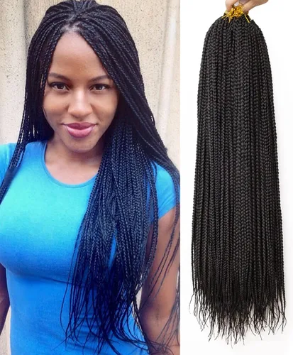 6 paquetes de trenzas de ganchillo de caja, cabello sintético pre-anillado, trenzas de ganchillo de caja, trenzas de ganchillo de 22 pulgadas (1B,
