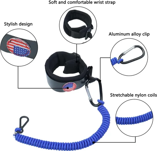 Miniatura 4 de Boat Kill Switch Lanyards Wrist Strap, Jet Ski Key Lanyard Fit for Mercruiser Marine Outboard Negro&azul
