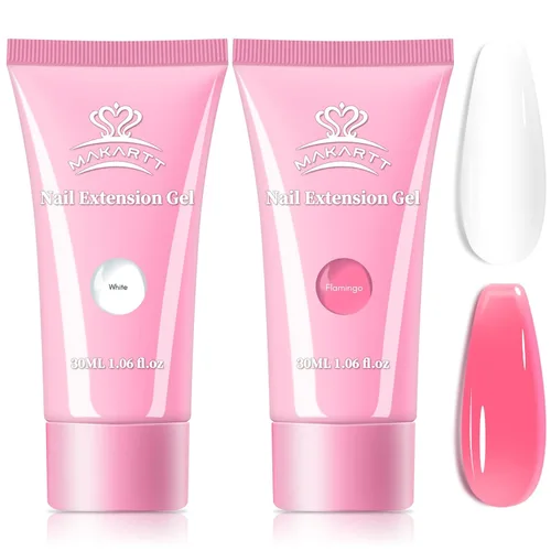 Miniatura 27 de Makartt - Gel de uñas de polietileno: constructor rosa natural de 1.7 oz (50 ml) para extensión de uñas, fortalecedor, diseño de arte de uñas