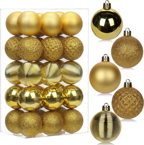 Miniatura 38 de 30 piezas de adornos de bola de árbol de Navidad irrompibles negros para decoración navideña