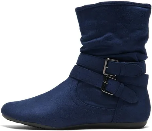 Miniatura 3 de Herstyle Lindell - Botines planos para mujer, a la moda, holgados, a media pantorrilla