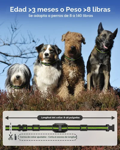 Miniatura 6 de Collar de Entrenamiento para Perros con 7 Modos de Entrenamiento, Collar de Choque Electrónico para Perros con Control Remoto de 1280M, Collar