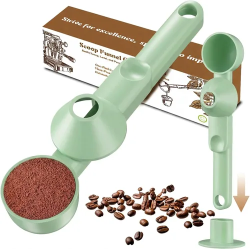 Miniatura 10 de Cuchara de café con embudo para café molido, proteína en polvo y té, para recarga reutilizable de taza K, 2 cucharadas sin desorden, diseño de Negro