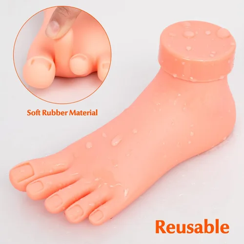 Miniatura 5 de krofaue Práctica de pie falso modelo 1 par flexible de silicona suave herramienta de manicura protésica para puntas de uñas entrenamiento de arte