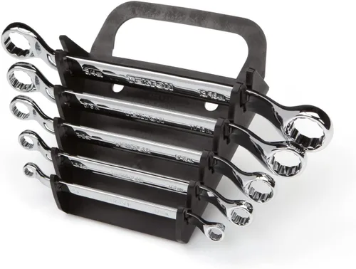 Miniatura 2 de TEKTON Juego de llaves de extremo de caja de desplazamiento de 45 grados con soporte, 5 piezas (1/4-13/16 pulgadas) WBE23405
