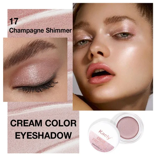 Miniatura 2 de evpct Paleta de maquillaje en pote de sombra de ojos en crema única para mujeres mayores, sombra de ojos de champán con shimmer, glitter metálico