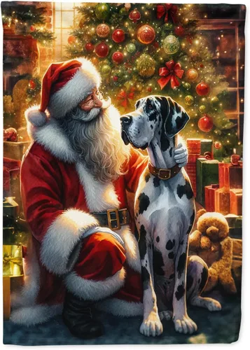 Miniatura 128 de Caroline's Treasures DAC4159CHF - Bandera de casa de Husky siberiano y Papá Noel para porche, grande, para colgar en la pared, poliéster
