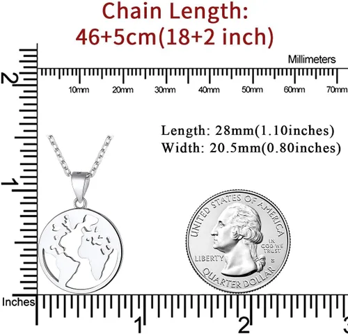 Miniatura 5 de ChicSilver Collar de moneda de plata de ley, collar con colgante de moneda para mujer (con caja de regalo)