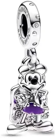 RMMY Dije de plata de ley 925 de Mickey 100 para pulsera, collar, colgante de sirena viajando por el universo para mujeres y niñas, regalos de