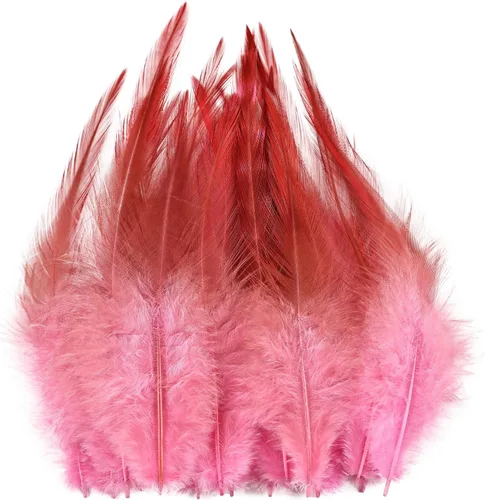 Miniatura 12 de Plumas para manualidades, 240 piezas de 5-7 pulgadas de color azul agua, plumas de gallo Saddle Hackle, plumas a granel para bodas, fiestas en casa