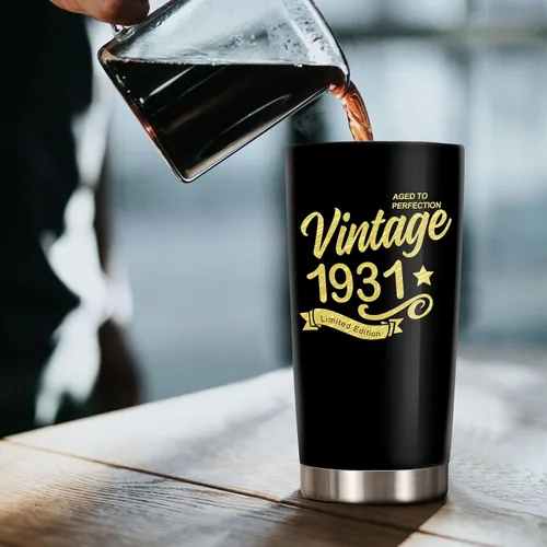 Miniatura 5 de Vasos de feliz cumpleaños 95 para hombres y mujeres, regalos de acero inoxidable en el año 1931, regalo de cumpleaños de 95 años para esposa