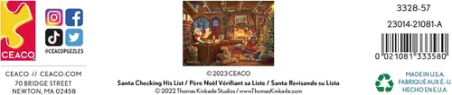 Miniatura 7 de Ceaco - Thomas Kinkade - Vacaciones - Santa comprobando su lista - Rompecabezas de 1000 piezas