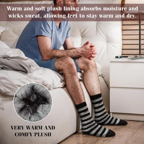 Miniatura 5 de 2-4 Pairs Thermal Socks for Men Thick Insulated Heated Socks Winter Warm Socks for Cold Weather