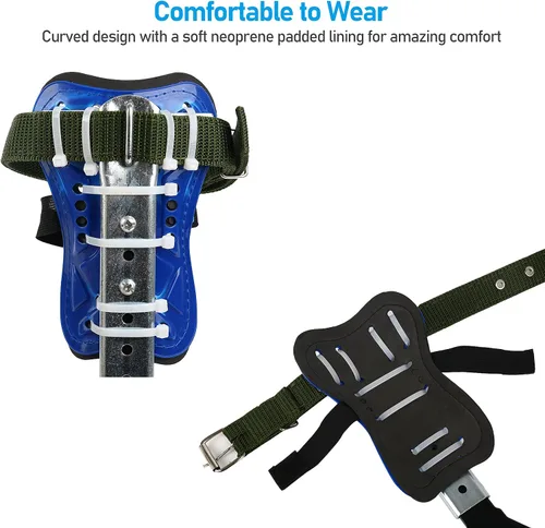 Miniatura 4 de TWSOUL Estaca de escalada, equipo de escalones de escalada de árboles con correas de cinturón de 5 puntos, cordón ajustable portátil y correas extra