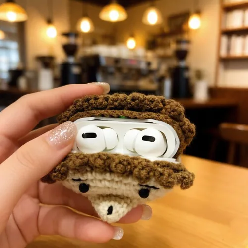 Miniatura 3 de Hedgehog - Funda de punto compatible con AirPods Pro y Pro 2, bonita funda acogedora con protección antiarañazos, bolsa para auriculares de aspecto