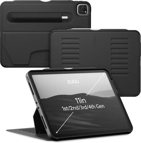 Miniatura 9 de ZUGU Case Funda para iPad Pro de 11 pulgadas, 1ª/2ª/3ª/4ª generación 2018/2020/2021/2022, funda protectora delgada, carga inalámbrica de Apple Negro