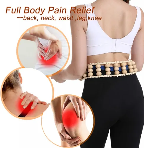 Miniatura 3 de Herramientas de masaje de terapia de madera para esculpir el cuerpo, cuerda de rodillo de masaje de espalda, kit de maderoterapia de masaje manual