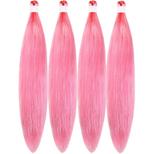 Miniatura 88 de Cabello estirado de fibra Kanekalon para trenzar con cabello humano, color oro rosado, 30 pulgadas