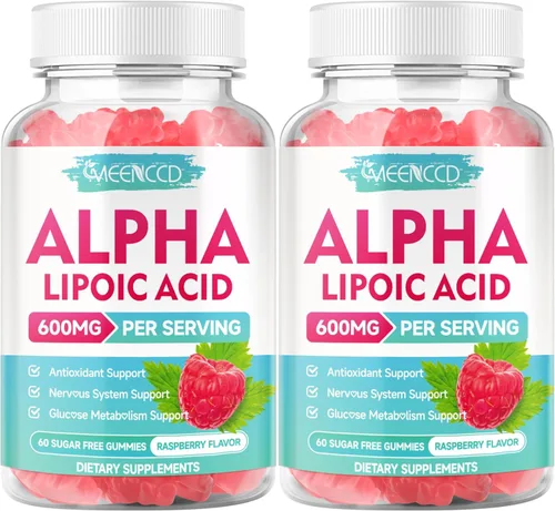 Miniatura 9 de MEENCCD Paquete de 2 gomitas de ácido alfa lipoico de 600 mg – Suplemento ALA de alta absorción para apoyo antioxidante, salud cerebral y salud