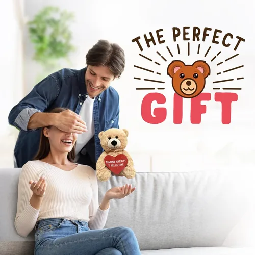 Miniatura 6 de Zamnnn Shawty U Hella Fine - Divertido regalo de oso de peluche Witty de 10 pulgadas y bolsa de regalo, para novia, novio, mejor amigo, cumpleaños