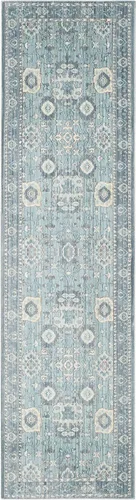 Miniatura 3 de SAFAVIEH Valencia Collection - Alfombra para pasillo, 2 pies 3 pulgadas x 12 pies, alpina y multicolor, diseño bohemio chic envejecido, no desprende