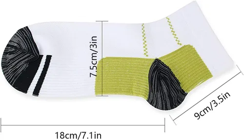 Miniatura 3 de Calcetines de compresión para mujeres y hombres (5 pares) El mejor soporte para tobillo de arco de 15 a 20 mmHg, mejor para correr, ciclismo, Negro