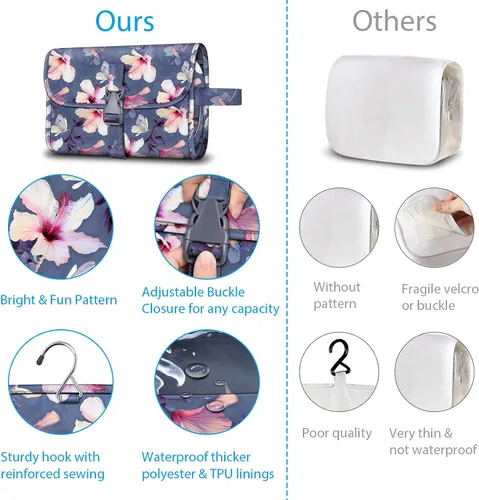 Miniatura 4 de Fintie Bolsa de viaje portátil para cosméticos y artículos de aseo, gran organizador colgante resistente al agua para maquillaje y almacenamiento