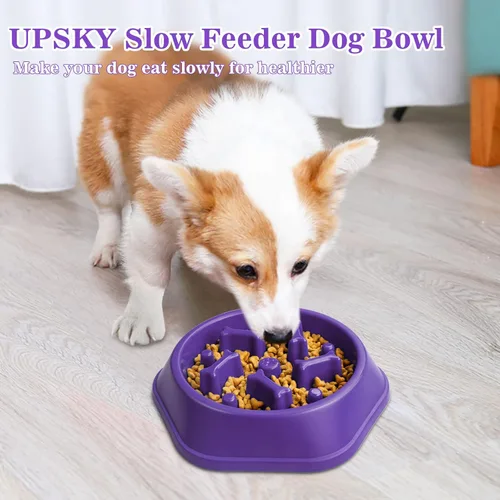 Miniatura 6 de UPSKY Cuenco Rompecabezas de Alimentación Lenta para Perros, Cuenco Interactivo Antideslizante Anti-Hinchazón para Lamer Golosinas para Perros