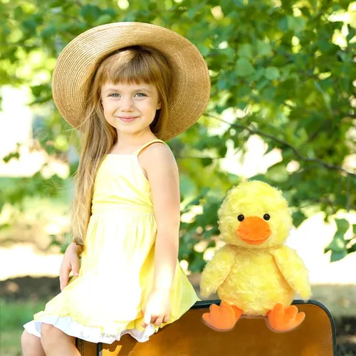 Miniatura 6 de Animal de Peluche Relleno Pato Rosa, Lindo Juguete de Pato Rosa Peludo, Juguete de Peluche Suave y Tierno Abrazable para Niños y Niñas, Regalos