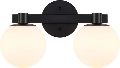 Miniatura 14 de JONATHAN Y Lámpara de pared LED de 5.75 pulgadas, color latón/negro, 1 luz de globo moderno, pantalla de vidrio esmerilado, lámpara de pared Art