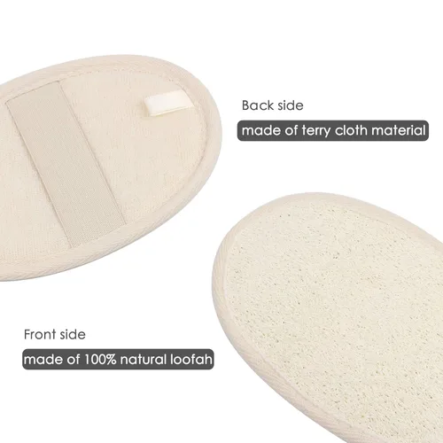 Miniatura 7 de 10 unidades de almohadillas exfoliantes de esponja de luffa - Luffa natural y tela de rizo, estropajos corporales para ducha y baño Mooerca 1
