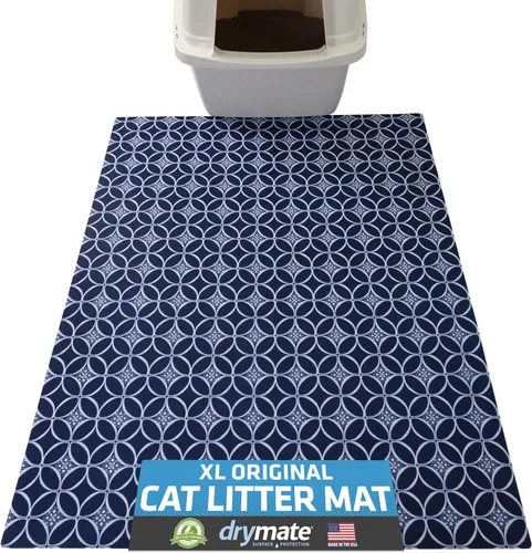 Miniatura 19 de Drymate - Tapete para gatos, contra desorden de caja de arena, a prueba de orina, absorbente/impermeable, 20 x 28 pulgadas, azul