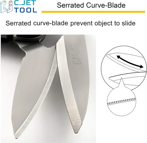 Miniatura 7 de C.JET TOOL Cortador de alfombras resistente de 10 pulgadas, tijeras industriales, multiusos, acero inoxidable profesional de agarre suave (turquesa)