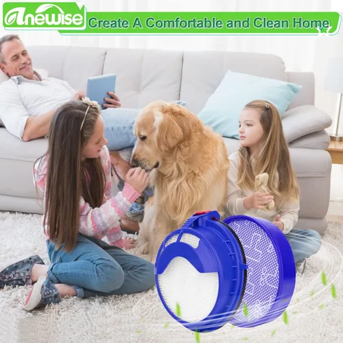 Miniatura 8 de Anewise Kits de filtro de repuesto para filtros de bola de vacío Dyson dc25, incluye 1 filtro premotor lavable 919171-02 y 1 filtro Hepa 916188-05