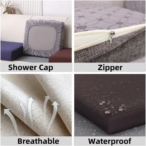 Miniatura 2 de SINCERA Fundas de cojín de tamaño personalizado, funda de repuesto antideslizante con cremallera para interiores y exteriores, se adapta a muebles