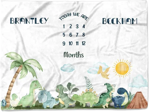 Miniatura 11 de MDPrints - Manta personalizada de hitos individuales, mantas mensuales personalizadas para bebés con nombre para niños y niñas, 30 x 40 y 50 x 60
