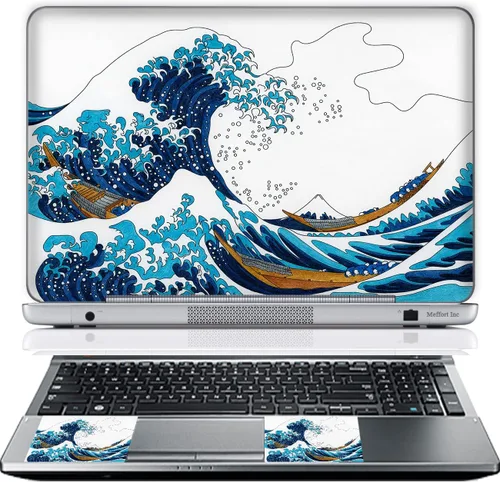 Miniatura 14 de Meffort Inc Adhesivo decorativo para laptop de hasta 12.3 pulgadas (incluye 2 muñequeras) - Nubes de galaxia