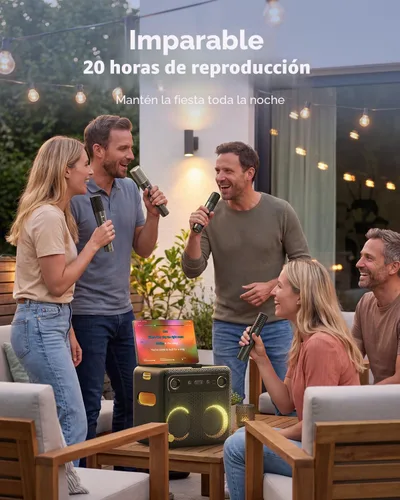 Miniatura 6 de Ikarao Micrófono inalámbrico con receptor de doble canal y estuche de almacenamiento autolimpiante UV, 2 micrófonos dinámicos de mano, batería de 20