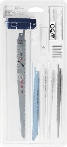 Miniatura 3 de BOSCH RSAP8PK - Juego surtido de 8 hojas de sierra recíproca multiusos, ideal para aplicaciones en madera, madera con clavos, metal, paneles