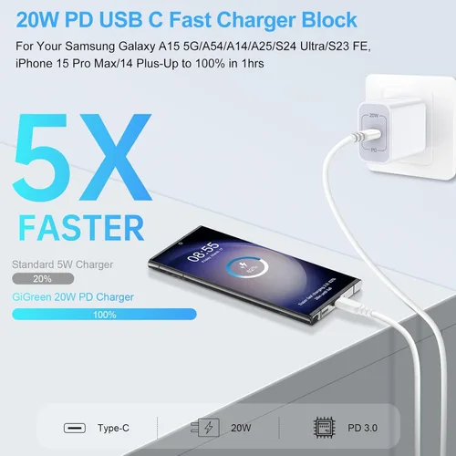 Miniatura 2 de Para Samsung Bloque de carga rápida USB C cargador caja para Galaxy A17 5G A36 A37 A57 A16 S26 Ultra A15 A35 A54 S25 FE S24 Z Flip/Fold7 A25 S23
