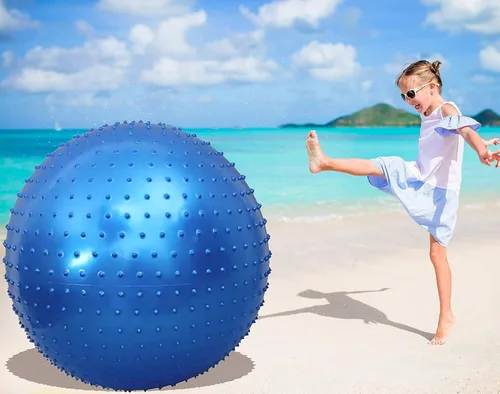 Miniatura 5 de Bola de Ejercicio Sensorial Grande para Niños, Paquete de 2 Bolas de Ejercicio 33.5" 85CM Hinchables para Niños Pequeños, Grandes Juguetes Inflables