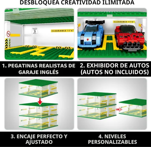 Miniatura 4 de NEWABWN - Juego de construcción de torre de estacionamiento urbano para adultos, 1144 piezas, exhibición vertical de garaje, compatible con mini