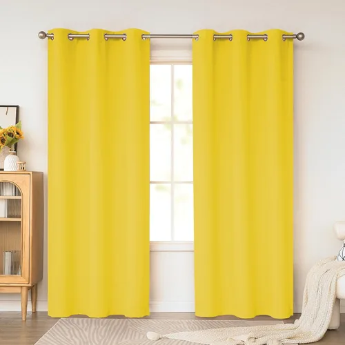 Miniatura 73 de KEQIAOSUOCAI Cortinas rosa bebé de 63 pulgadas para habitación de niñas - Con aislamiento térmico que oscurece la habitación, cortinas de ventana