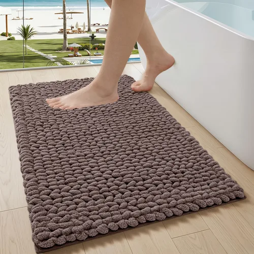 Miniatura 19 de LUMI Alfombra de Baño de Lujo, Tapete de Baño Ultra Suave de Secado Rápido, Alfombra de Baño de Chenilla Gruesa Absorbente Antideslizante, Tapete