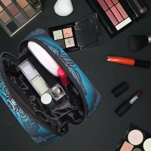 Miniatura 5 de MNSRUU Pequeña bolsa de cosméticos para niñas y mujeres, de viaje, con estampado de leopardo colorido, organizador de artículos de tocador