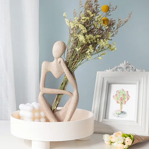 Dnoifne La escultura del Pensador, adornos para acuario, estatua de escultura abstracta, arte decorativo de regalo, figura de decoración del hogar