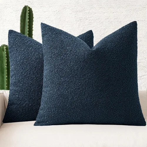 Miniatura 8 de MIULEE - Juego de 2 fundas de almohada decorativas con textura de bucle, de 50 x 50 cm, para sofá y cama, almohadas de invierno neutras, fundas