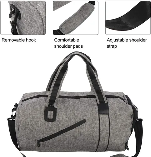Miniatura 6 de Pequeña bolsa de gimnasio plegable Cilindro Fitness Bolsa de hombro, #2