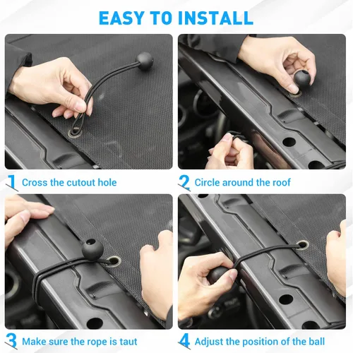 Miniatura 6 de RT-TCZ para Jeep TJ Parasol de Sol Techo de Malla Bikini Top Cover para Jeep Wrangler TJ 1997-2006 Negro